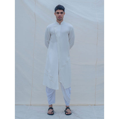 Bohame Off White Cotton Kurta And Pajama (Set of 2)