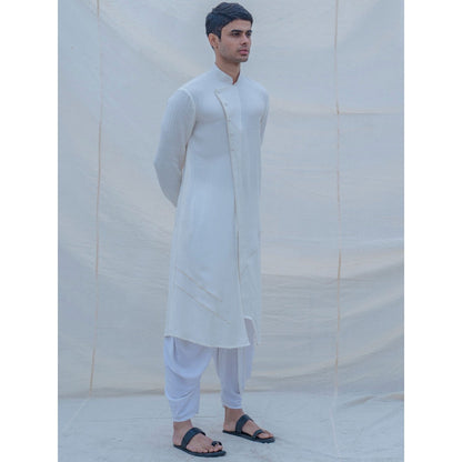 Bohame Off White Cotton Kurta And Pajama (Set of 2)