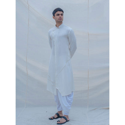 Bohame Off White Cotton Kurta And Pajama (Set of 2)