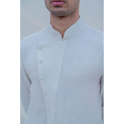 Bohame Off White Cotton Kurta And Pajama (Set of 2)