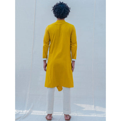 Bohame Cotton X Rayon Indisputably Yellow Kurta With Pajama (Set of 2)