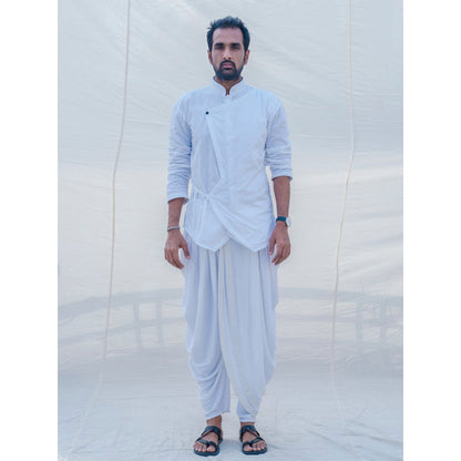 Bohame White & Divine Cotton Kurta With Pajama (Set of 2)