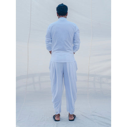 Bohame White & Divine Cotton Kurta With Pajama (Set of 2)