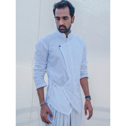 Bohame White & Divine Cotton Kurta With Pajama (Set of 2)