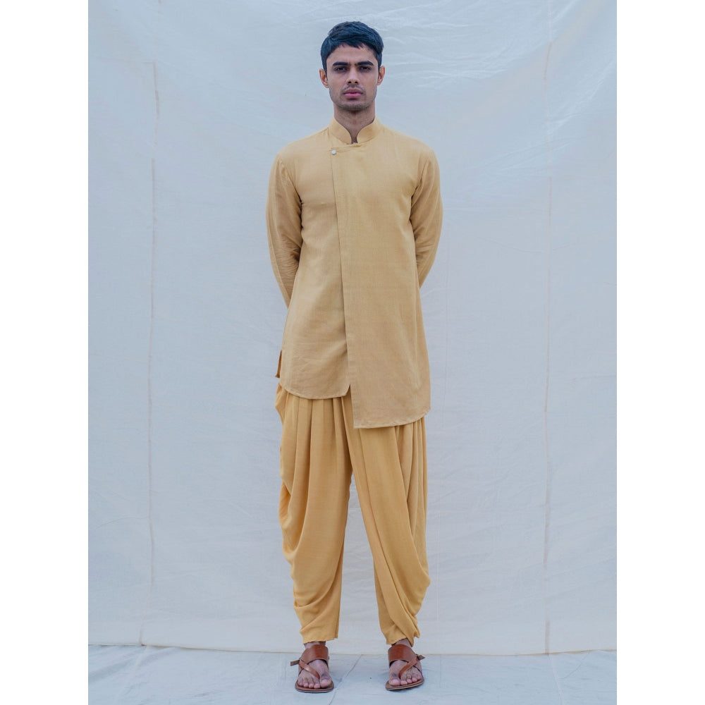 Bohame Beige Gold Kurta With Pajama (Set of 2)