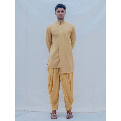 Bohame Beige Gold Kurta With Pajama (Set of 2)