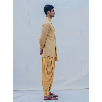Bohame Beige Gold Kurta With Pajama (Set of 2)