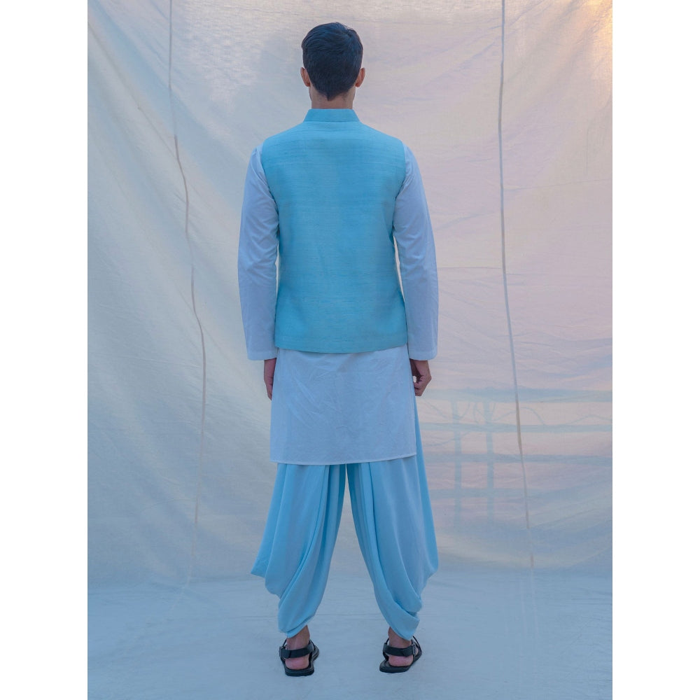 Bohame Aqua Waist Coat And Pajama (Set of 2)