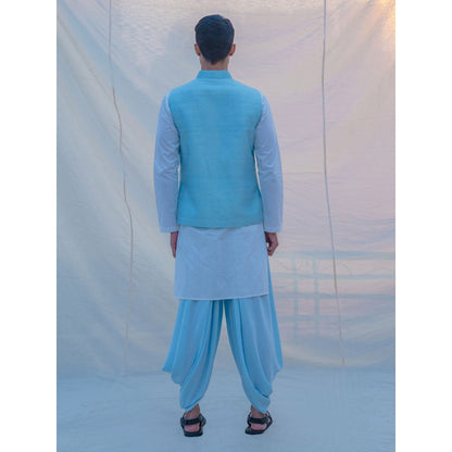 Bohame Aqua Waist Coat And Pajama (Set of 2)