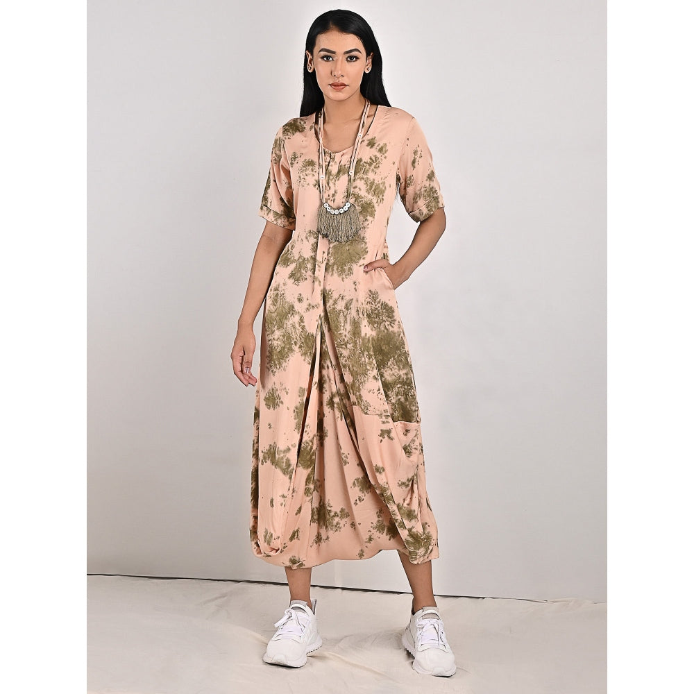 Bohame Freya Two-Way Tie Dye Dress Cum Jumpsuit with Neckpiece (Set of 2)