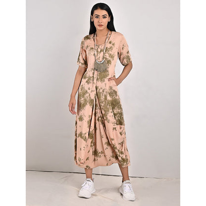 Bohame Freya Two-Way Tie Dye Dress Cum Jumpsuit with Neckpiece (Set of 2)