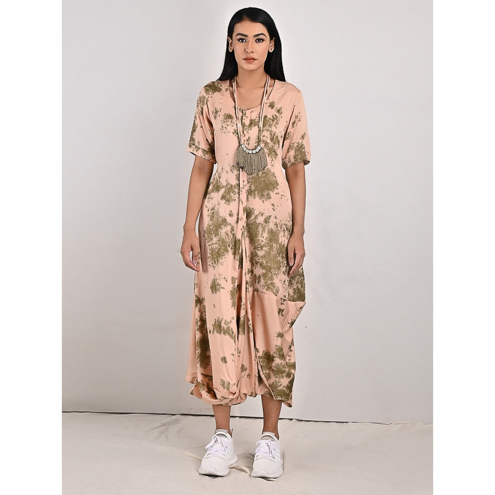Bohame Freya Two-Way Tie Dye Dress Cum Jumpsuit with Neckpiece (Set of 2)
