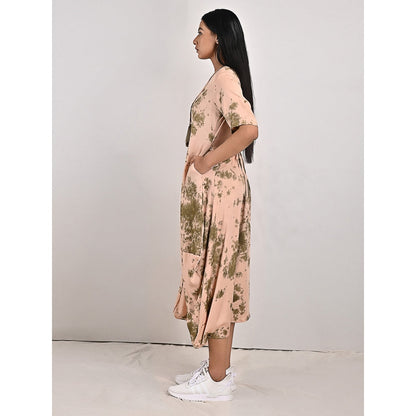 Bohame Freya Two-Way Tie Dye Dress Cum Jumpsuit with Neckpiece (Set of 2)