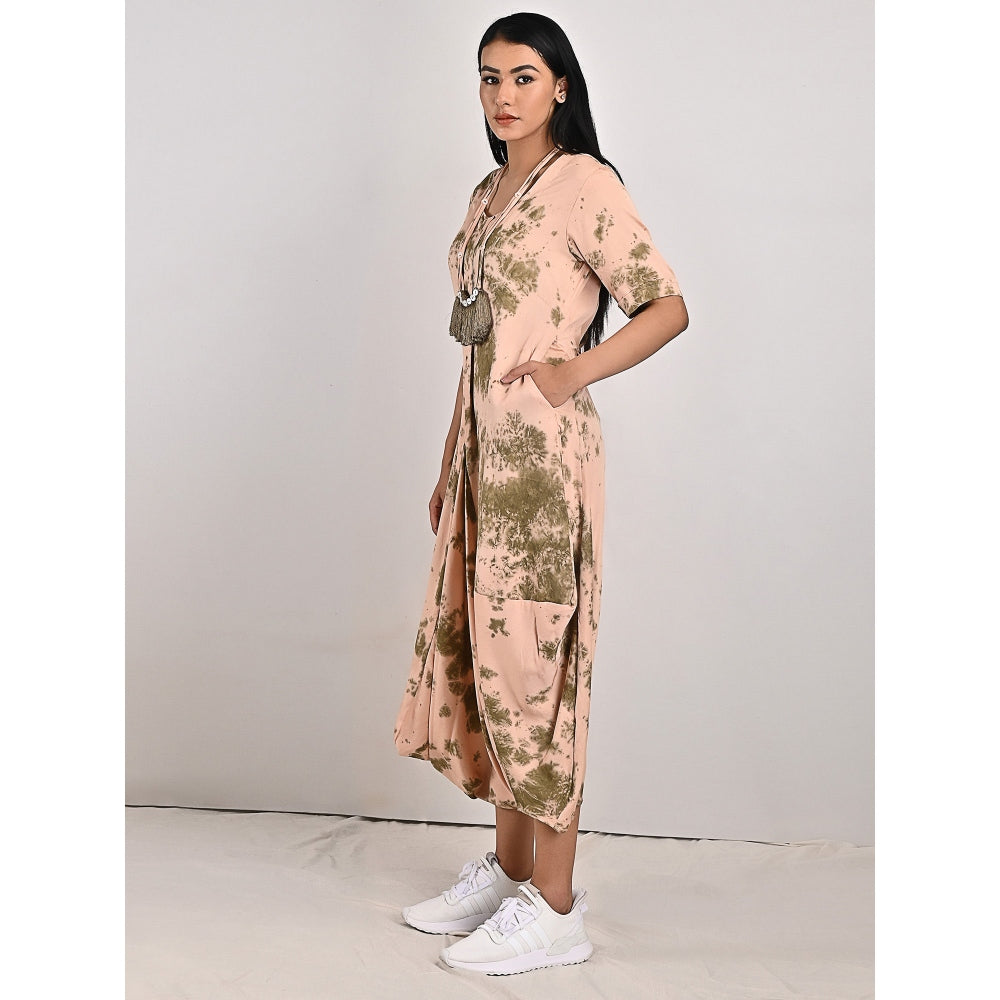 Bohame Freya Two-Way Tie Dye Dress Cum Jumpsuit with Neckpiece (Set of 2)