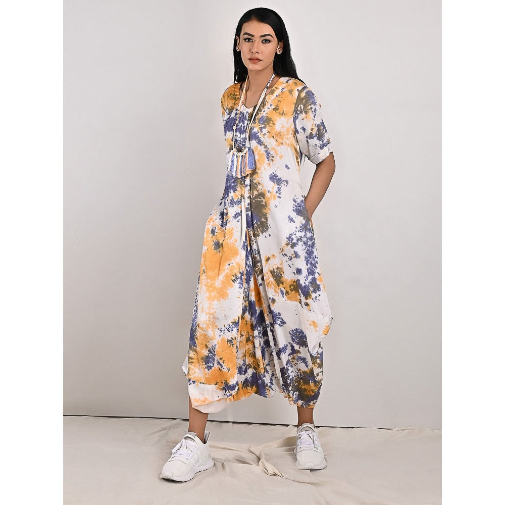 Bohame Evelyn Two- Way Tie Dye Dress Cum Jumpsuit with Neckpiece (Set of 2)