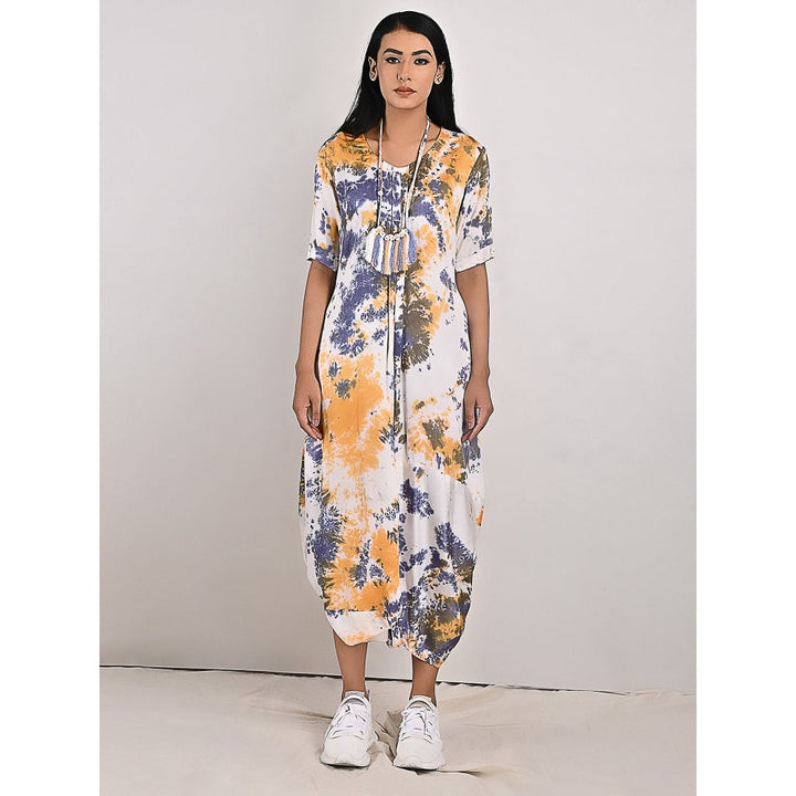Bohame Evelyn Two- Way Tie Dye Dress Cum Jumpsuit with Neckpiece (Set of 2)