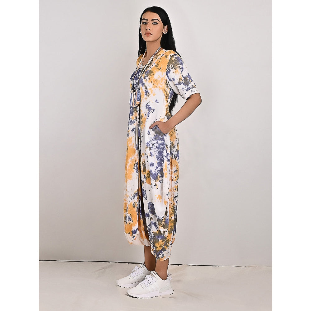 Bohame Evelyn Two- Way Tie Dye Dress Cum Jumpsuit with Neckpiece (Set of 2)