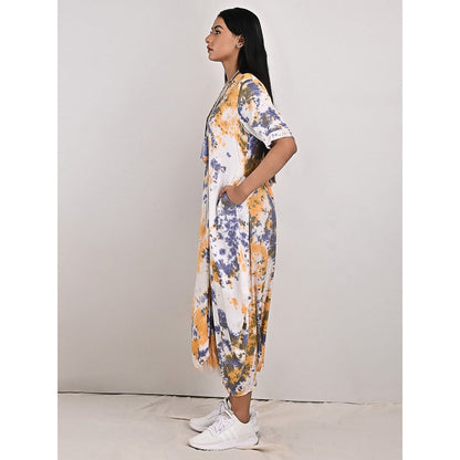 Bohame Evelyn Two- Way Tie Dye Dress Cum Jumpsuit with Neckpiece (Set of 2)