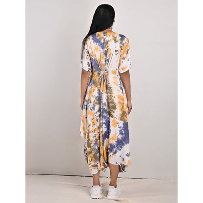 Bohame Evelyn Two- Way Tie Dye Dress Cum Jumpsuit with Neckpiece (Set of 2)