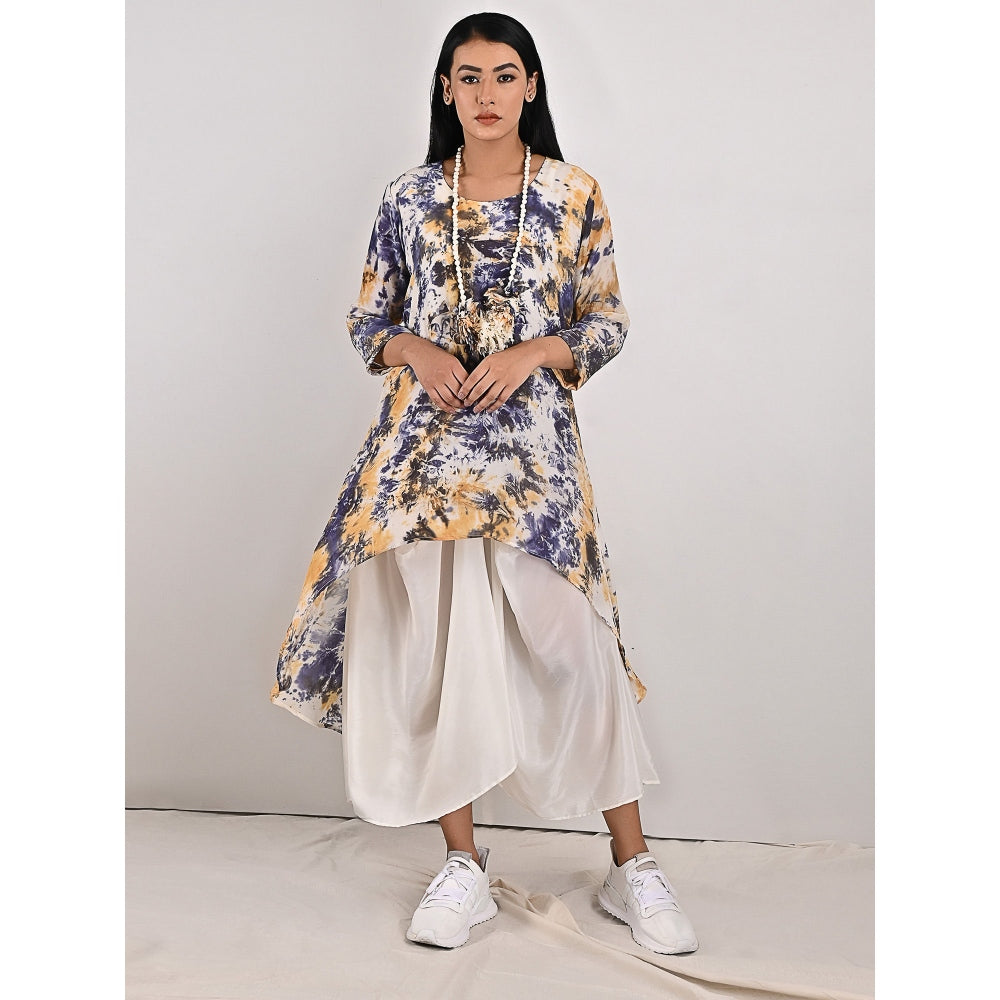 Bohame Aria High-Low Cowl Boho Dress with Neckpiece (Set of 2)