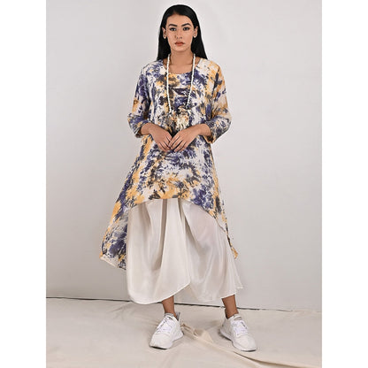 Bohame Aria High-Low Cowl Boho Dress with Neckpiece (Set of 2)