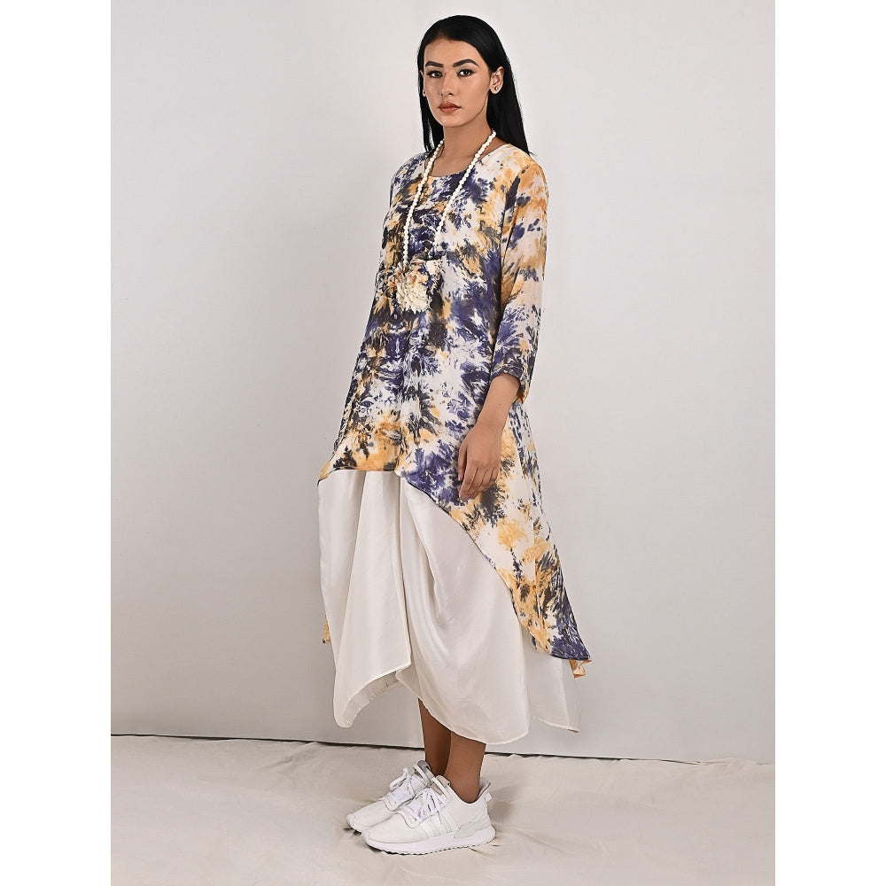 Bohame Aria High-Low Cowl Boho Dress with Neckpiece (Set of 2)