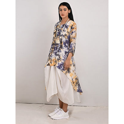 Bohame Aria High-Low Cowl Boho Dress with Neckpiece (Set of 2)