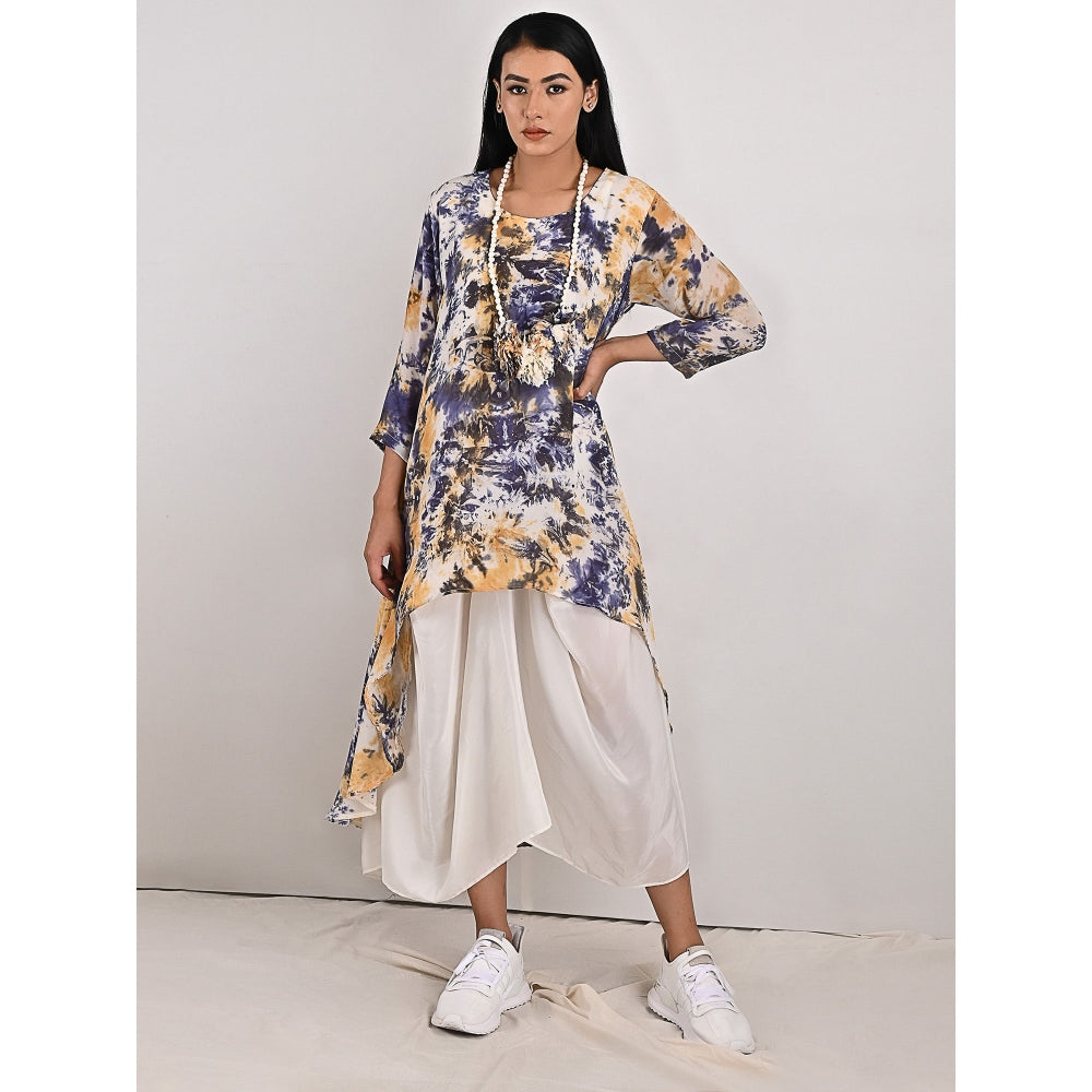 Bohame Aria High-Low Cowl Boho Dress with Neckpiece (Set of 2)