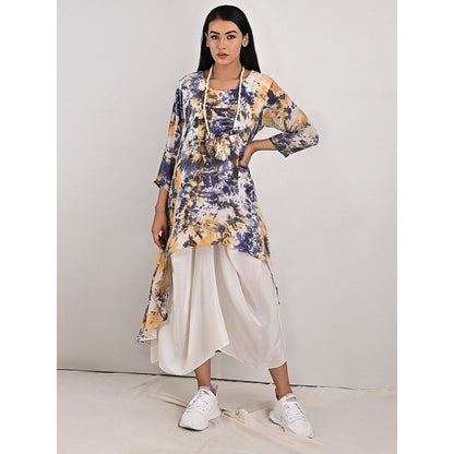 Bohame Aria High-Low Cowl Boho Dress with Neckpiece (Set of 2)