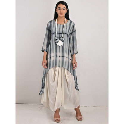 Bohame Amelia High-Low Cowl Boho Dress with Neckpiece (Set of 2)