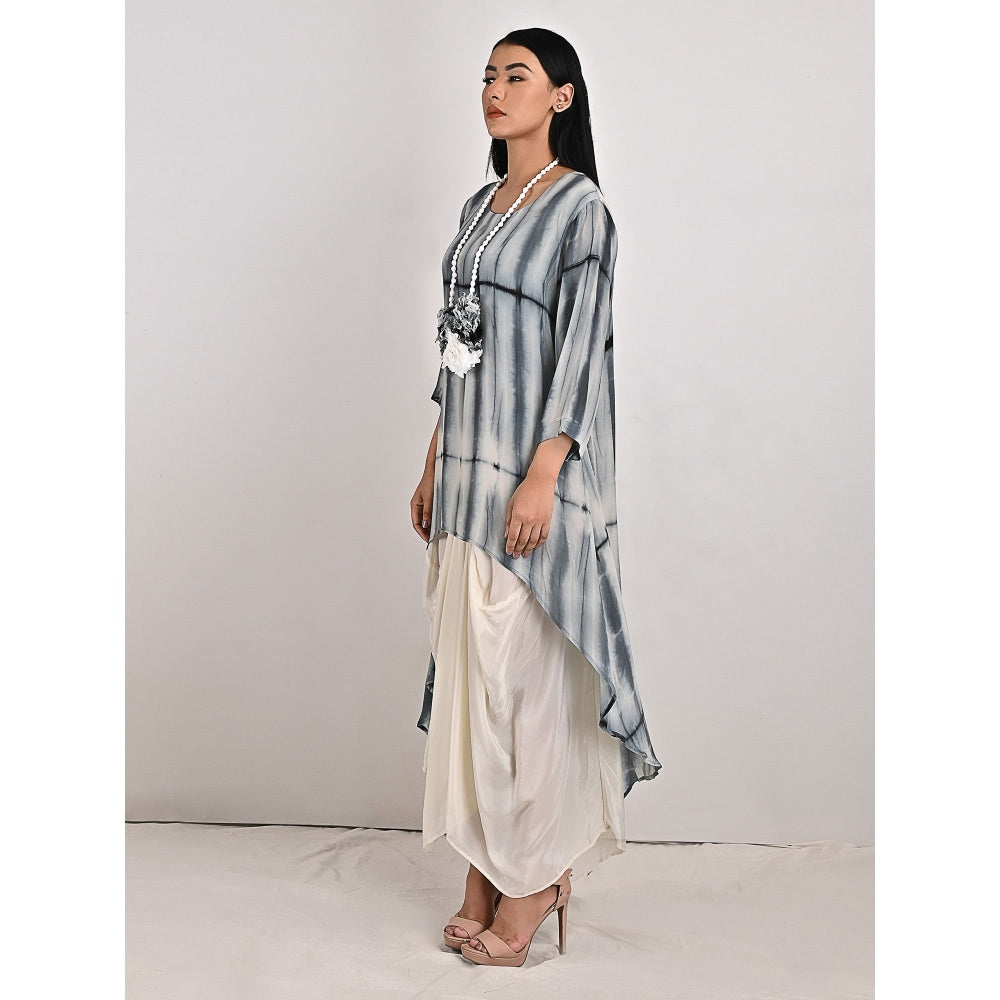 Bohame Amelia High-Low Cowl Boho Dress with Neckpiece (Set of 2)