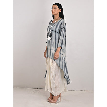 Bohame Amelia High-Low Cowl Boho Dress with Neckpiece (Set of 2)