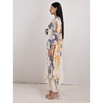 Bohame Darcy Cream High-Low Cowl Boho Dress with Neckpiece (Set of 2)