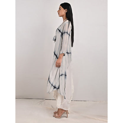 Bohame Eira Light Grey High-Low Cowl Boho Dress with Neckpiece (Set of 2)