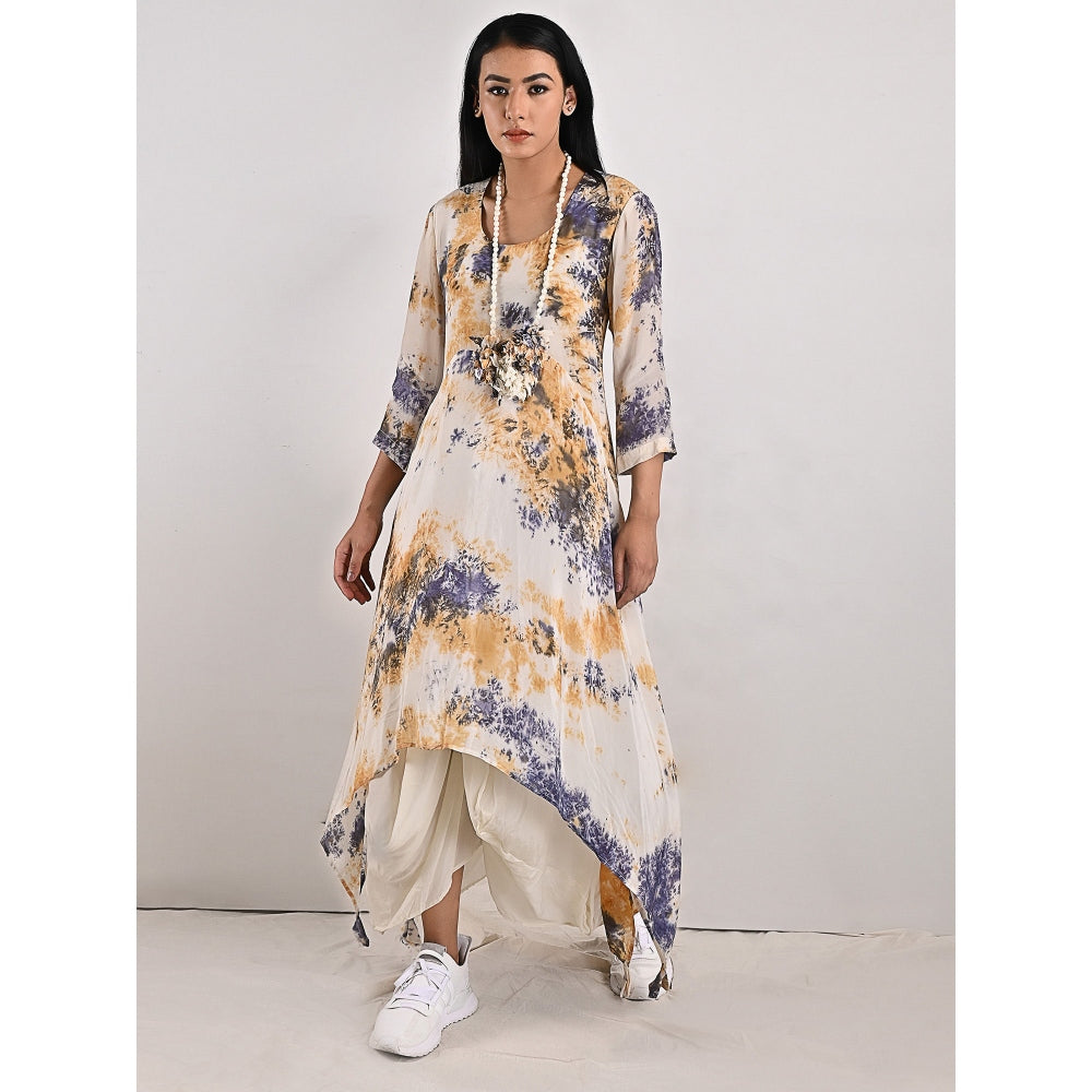 Bohame Cressida High-Low Cowl Boho Dress with Neckpiece (Set of 2)