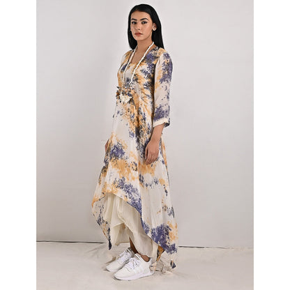 Bohame Cressida High-Low Cowl Boho Dress with Neckpiece (Set of 2)