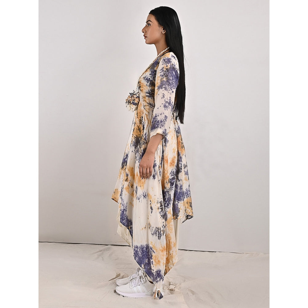 Bohame Cressida High-Low Cowl Boho Dress with Neckpiece (Set of 2)