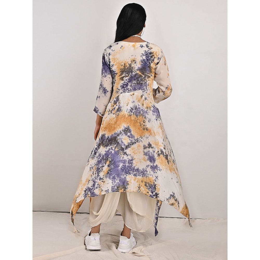 Bohame Cressida High-Low Cowl Boho Dress with Neckpiece (Set of 2)