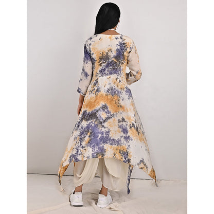 Bohame Cressida High-Low Cowl Boho Dress with Neckpiece (Set of 2)