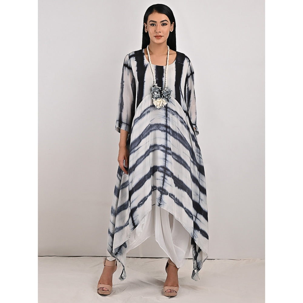 Bohame Fleur Tie-Dye Indo Western Dress with Neckpiece (Set of 2)