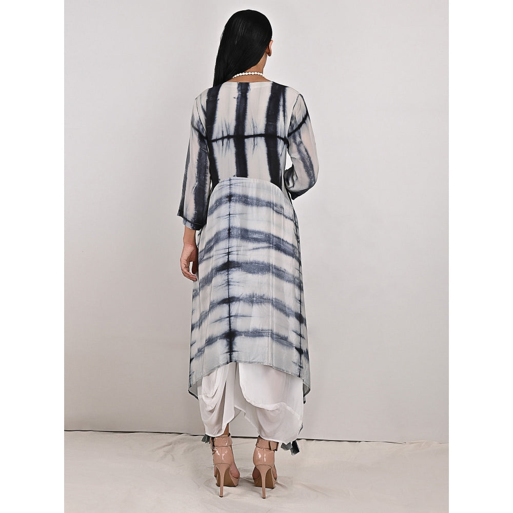 Bohame Fleur Tie-Dye Indo Western Dress with Neckpiece (Set of 2)