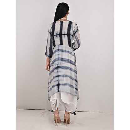 Bohame Fleur Tie-Dye Indo Western Dress with Neckpiece (Set of 2)