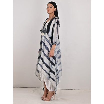 Bohame Fleur Tie-Dye Indo Western Dress with Neckpiece (Set of 2)