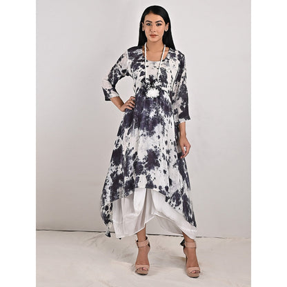 Bohame Harriet Tie-Dye Indo Western Dress with Neckpiece (Set of 2)