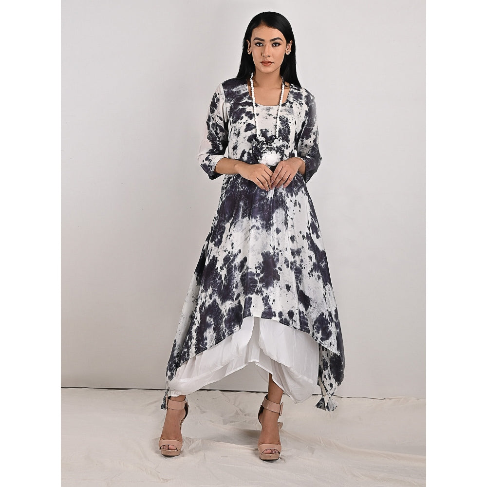 Bohame Harriet Tie-Dye Indo Western Dress with Neckpiece (Set of 2)