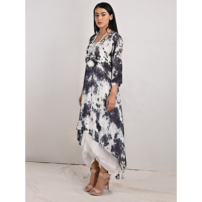 Bohame Harriet Tie-Dye Indo Western Dress with Neckpiece (Set of 2)