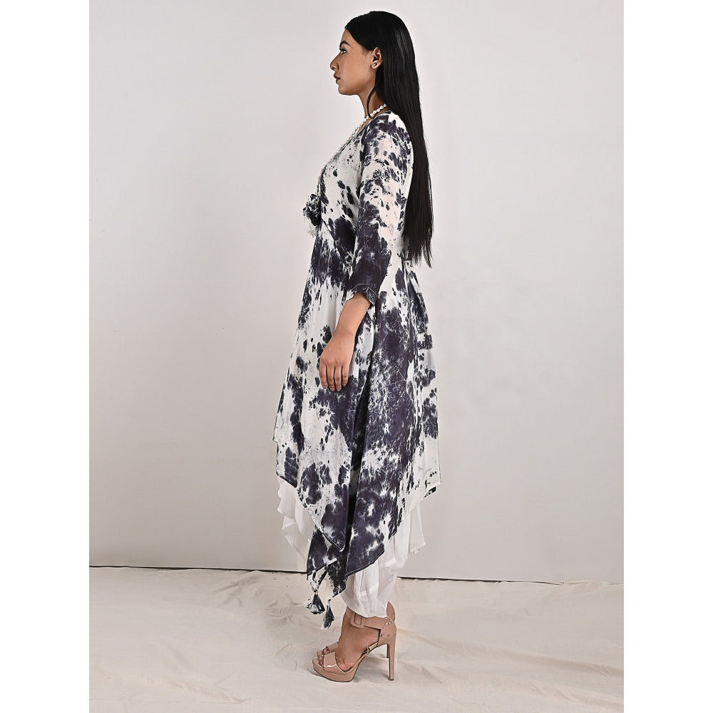 Bohame Harriet Tie-Dye Indo Western Dress with Neckpiece (Set of 2)