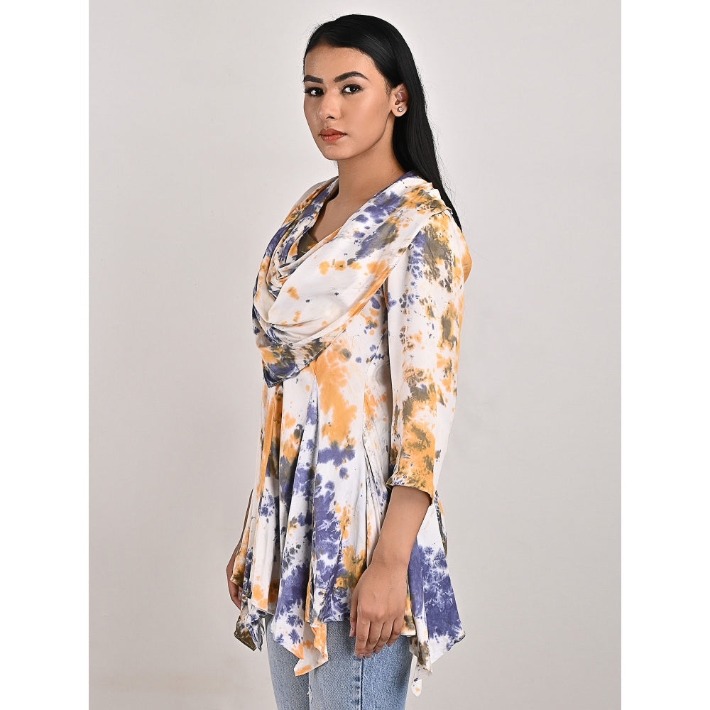 Bohame Maisie Cream Tie-Dye Frill Top