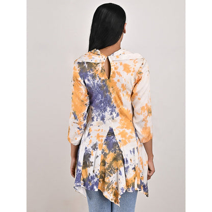 Bohame Maisie Cream Tie-Dye Frill Top