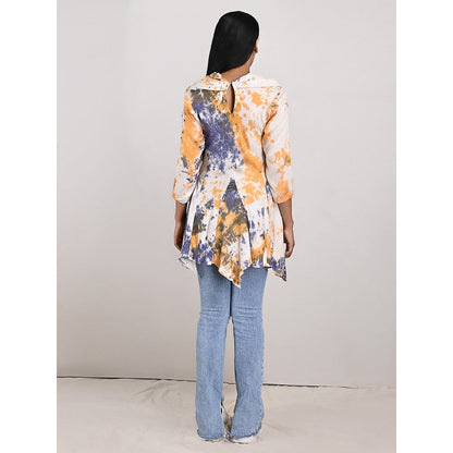 Bohame Maisie Cream Tie-Dye Frill Top